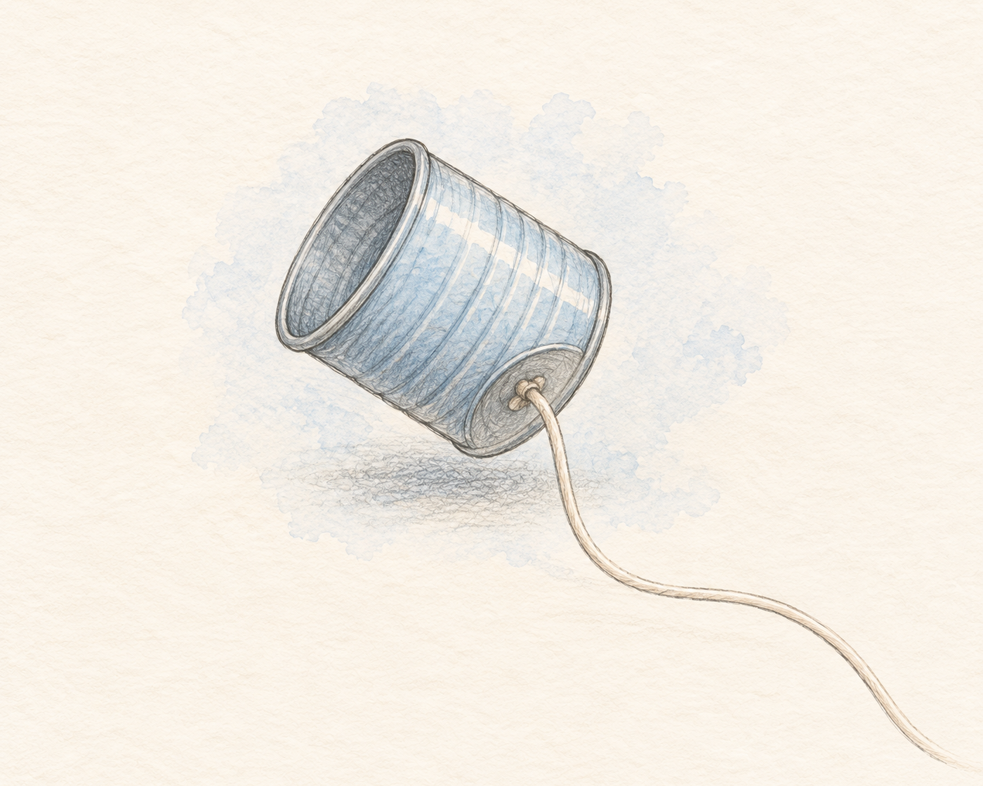 CAN in watercolor and colored pencil