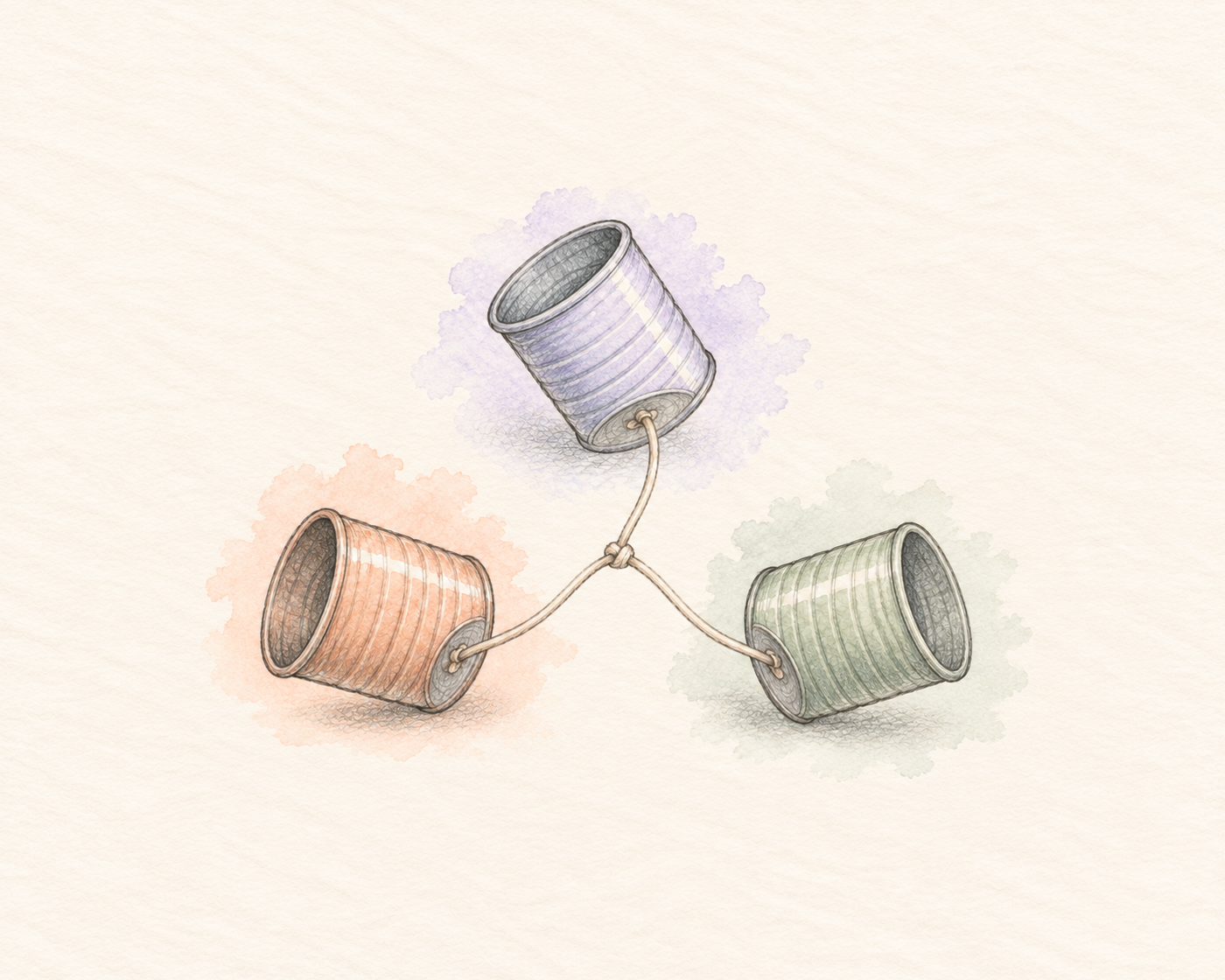Gang in watercolor and colored pencil
